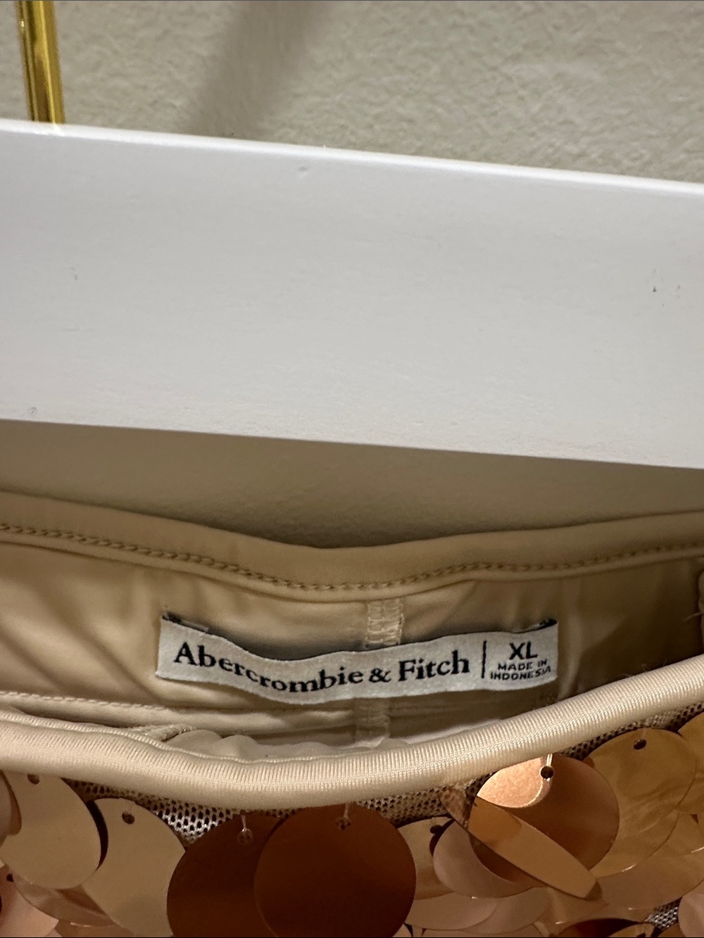 Abercrombie & Fitch Rose Gold Sequin Mini Skirt - Picture 2 of 2
